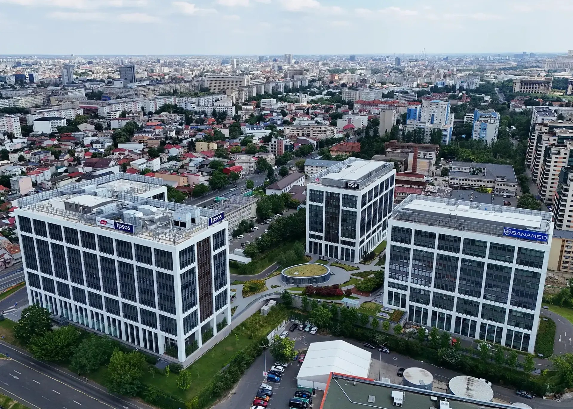 Vedere aeriană a ansamblului de birouri Orhideea Business Garden